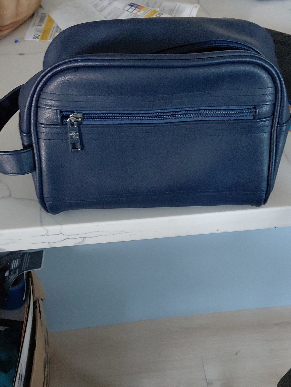 Men's Navy Travel Dopp Kit Toiletry Bag